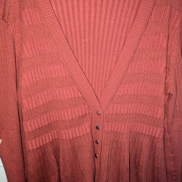 Alex Marie Rust Color Cardigan Sweater Size XL - Picture 2 of 9